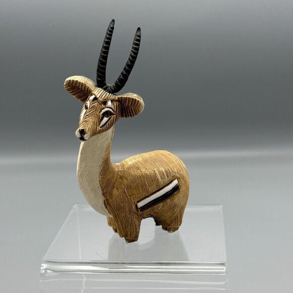 Vtg Artesania Rinconada Gazelle Figurine Springbok African Antelope 5" Wildlife - Picture 1 of 11